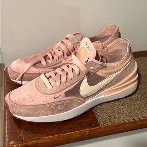 Nike Pink and Cream Retro Sneakers Low-Top